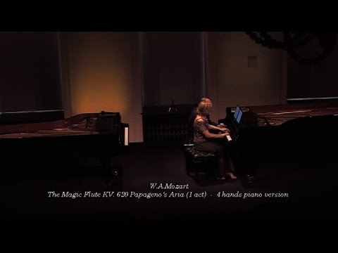 Duo Granat  plays The Magic Flute KV  620 Papageno's Aria 1 act- 4 hands piano version