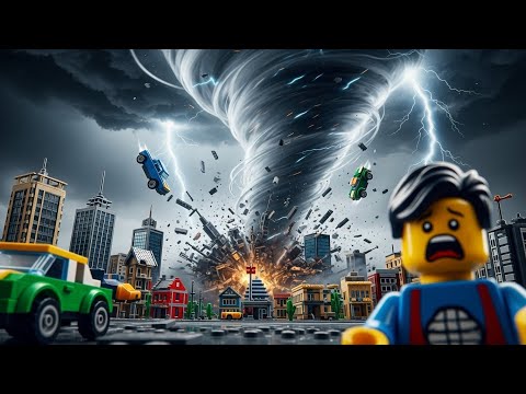 LEGO Monster Tornado DESTROYS City Block #legomonster  #legotornado  #legostopmotion  #cityblock