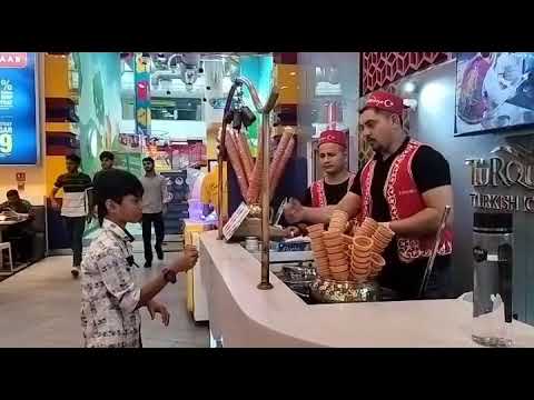 Turquoise Turkish Ice-Cream in Mall of India, Noida #icecream #turkish #noida #entertainment