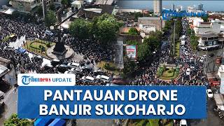 Situasi Udara di Grogol Sukoharjo saat Banjir, Terjadi Kepadatan Kendaraan Kurang Lebih 2 Km