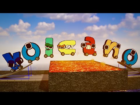 Lowercase Alphabet Lore Cars Jump Over Volcano Lava Pool | Teardown