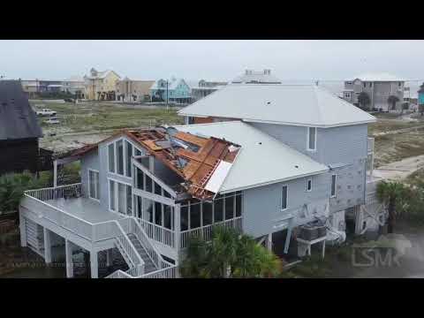 09-16-2020 Gulf Shores, AL - Power Poles Snapped Boats On Land Drone