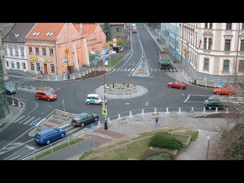 Chrudim Na Bídě okružní křižovatka silnice I/37 a místní komunikace