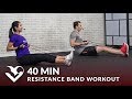 40 Minute Total Body Resistance Band Workout Elastic Exercise Band Workouts For Women Men