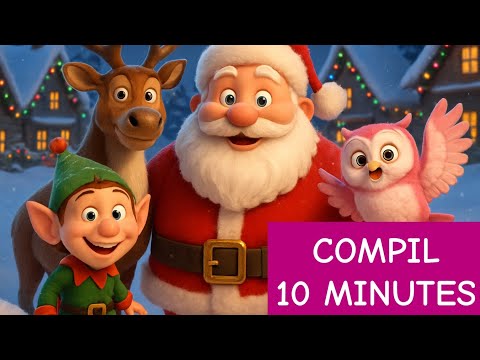 🎷 COMPIL DE NOËL ⭐️ - 10 minutes de comptines et chansons amusantes spéciales  noël pour enfants