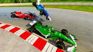 BeamNG Drive - AWESOME F1 CAR CRASHES AND RACING!