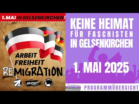 ❗Live❗ in Gelsenkirchen - 01. Mai Demos der "Heimat" und Antifa Gegendemos | 01.05..2025