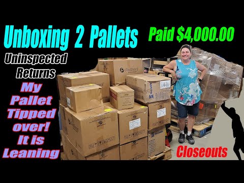 Unboxing 2 Pallets - They tipped over! What is broken? Paid $4,000.00 - Bought from Closeouts