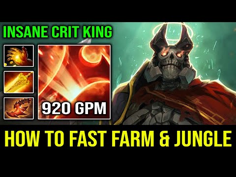 HOW TO FAST JUNGLE & FARMING WRAITH KING First Item Midas with Amazing Crit 920 GPM DotA 2