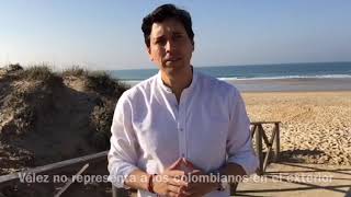 Juan David Vélez no representa a los colombianos en el exterior