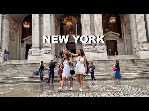 New York City Rainy Walking Tour in Midtown Manhattan 4K NYC Walk - Light Rain NYC Summer Walk 2023