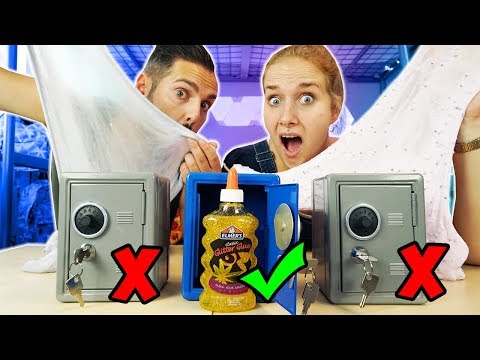 WÄHLE NICHT DEN FALSCHEN TRESOR Slime Challenge | Nina & Kaan erraten Schleim Zutaten im Safe