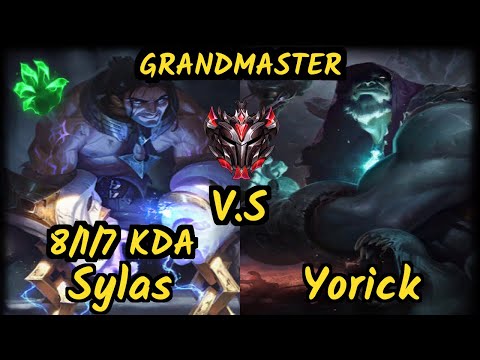 Roach (SYLAS) vs YORICK - 8/1/7 KDA TOP GAMEPLAY - KR Ranked GRANDMASTER