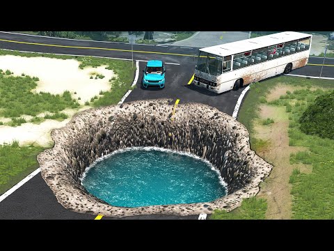 Cars vs Giant Pit (Crater) - BeamNG Drive - 🔥 Long Video SPECIAL