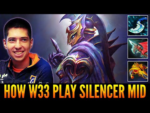 Thats How W33 Play SILENCER On Mid Lane And Deal With SNIPER & TINY | Dagger + Pike Item Build
