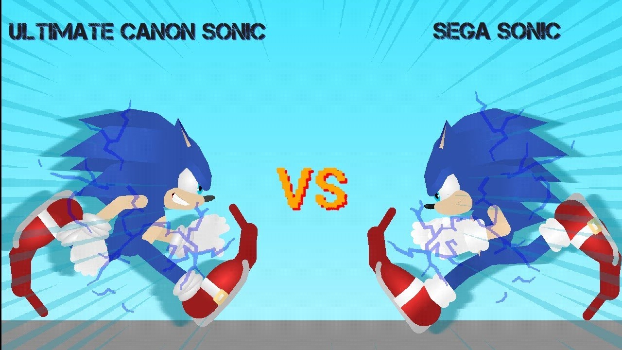 SEGA SONIC VS ULTIMATE CANON SONIC (STICK NODES PRO) FUN ANIMATION SONIC FIGHTING