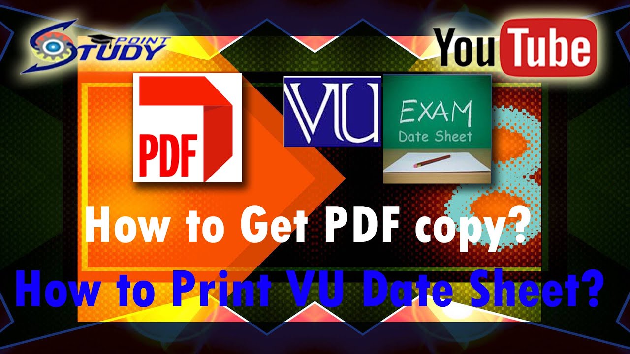 How to get PDF copy of datesheet |how to get print of VU Date Sheet|when we don't have printer|