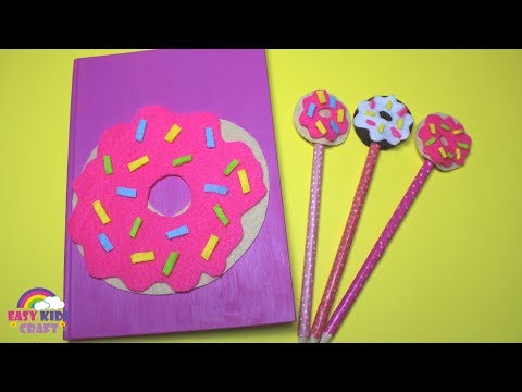 DIY Donut Notebook and Pencil Topper | Back to School DIY