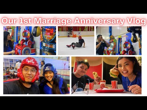 Our 1st Marriage Anniversary  || Vlog || Ice Skating And Dinner at KKFC !!