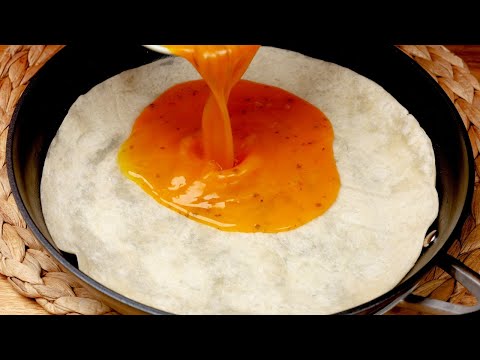 Just Pour Eggs on a Tortilla! Better Than Pizza & So Easy to Make. No Oven