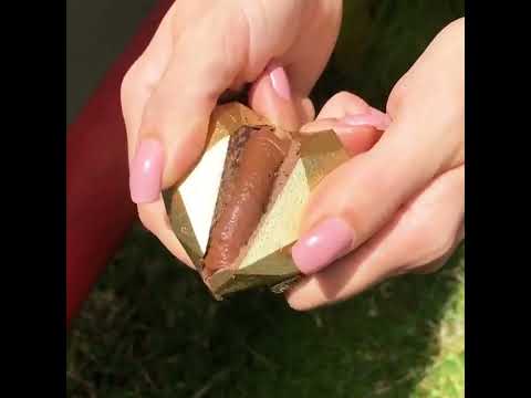 Oddly 🌈🧿🌈 Satisfying Mini Chocolate Geometric Heart 🤎💛🤎 Opening #SHORT#WONDERFULCAKE#CHOCOLATE#HEART
