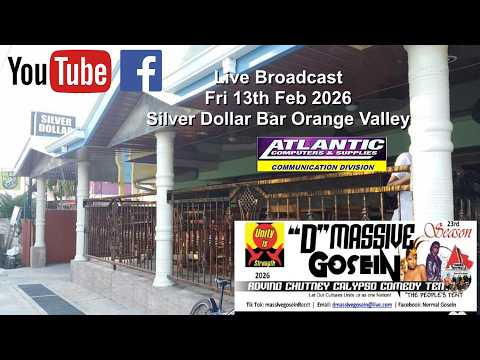 Massive Gosein Roving  Tent 2026. Live from Silver Dollar Bar, Orange Valley. 13th Feb 2026 @ 8 PM.