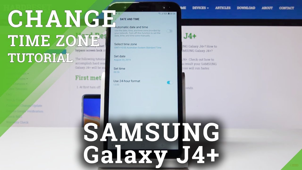 How to Change Date and Time in SAMSUNG Galaxy J4+ - Change Clock Format