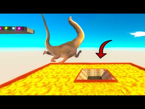The  ONLY WAY OUT is JUmP into HOLE to EsCAPE LAVA - Animal Revolt Battle Simulator