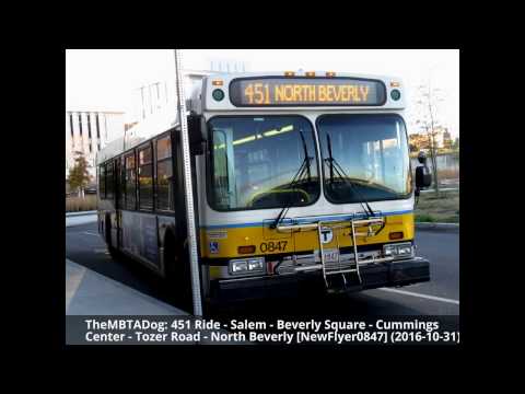 TheMBTADog: MBTA Bus 451 Ride - SALEM DEPOT to NORTH BEVERLY via TOZER ROAD [New Flyer 0847]