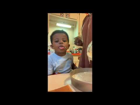 Joseph Adon's first time baking a cake