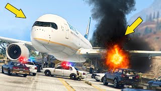 The BEST 5 Minutes You'll See Today! AIRBUS Crash Landing on Bridge after Engine Failure in GTA 5