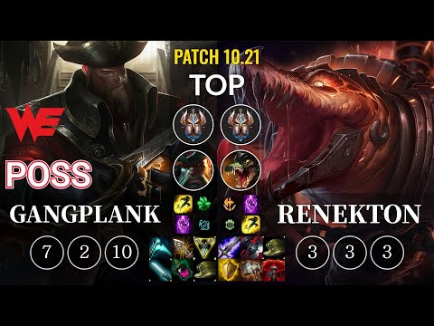 WE Poss Gangplank vs Renekton Top - KR Patch 10.21
