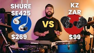 Fone KZ ZAR vs Shure SE425 | Opnião de um baterista by Thiago Rios [PT-BR]