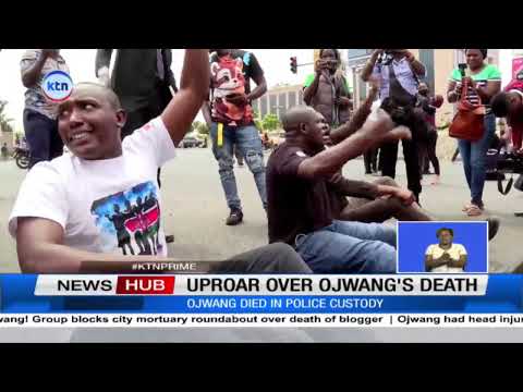 Protestors gather outside The Nairobi Funeral Home demanding justice for Albert Ojwang's death