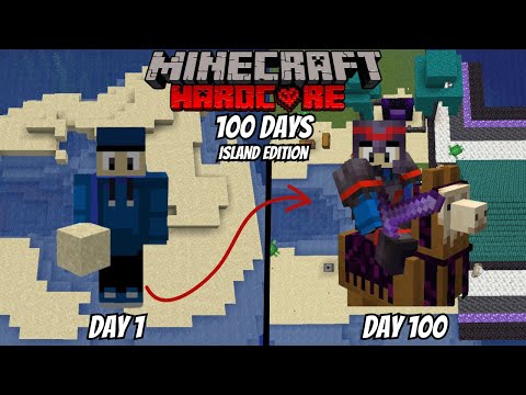 Survived 100 Days on Deserted Island - Insane Hardcore Minecraft Challenge
