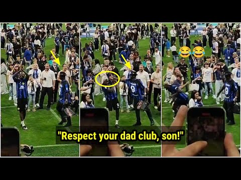 Lilian Thuram tries to sl4p his son Marcus Thuram after seeing him mock Juventus 😆