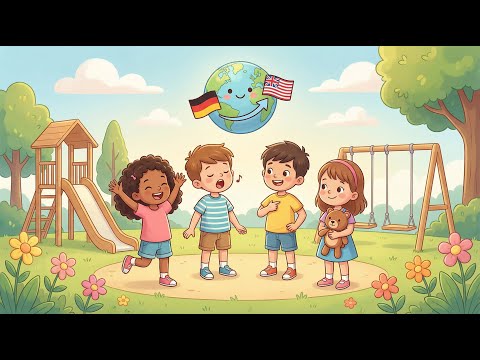 Learn English A1-01 Hello! 👋 | Greetings & Introductions (DE→EN) Children's Song #HyKidzMusic