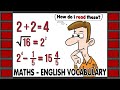 Maths Symbols Equations English Vocabulary Maths Vocabulary Math Or Maths Basic Math