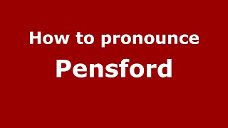 How to pronounce Pensford