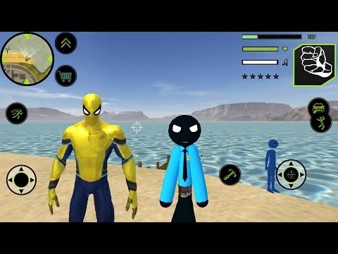 Süper Kahraman Polis Çöp Adam #25 - Amazing US Police Stickman Rope Hero New City - Android Gameplay