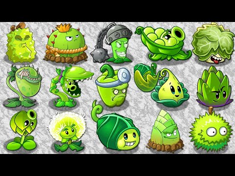 PvZ 2 Mod All GREEN Premium Plants LEVEL 999999 Power-Up vs Dark Ages Final Boss