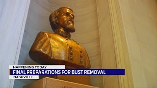 Final preparations for Forrest bust removal