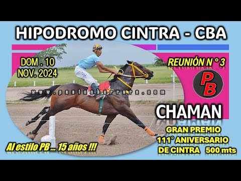 CHAMAN: CLASICO 111° ANIVERSARIO en HIPODROMO MUNICIPAL CINTRA - CORDOBA (10-11-2024)