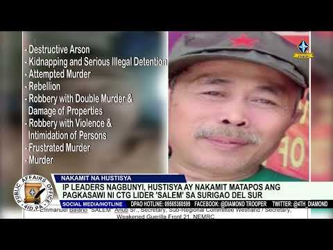 IP Leaders nagbunyi, hustisya ay nakamit matapos ang pagkasawi ni CTG lider ‘Salem’ sa Surigao Sur