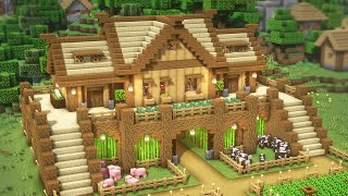Minecraft: How To Build a Survival Farm Base(House Tutorial)(#27) | 마인크래프트 건축, 야생기지, 농장 집 짓기, 인테리어