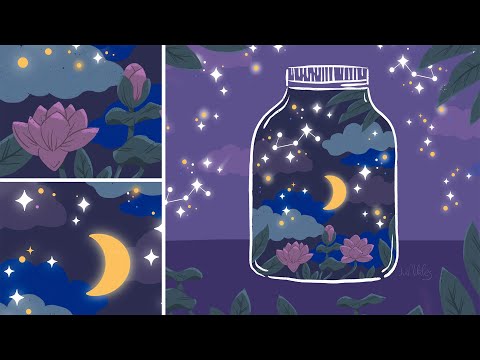 How to use BLENDING MODES in PROCREATE to draw a STARRY NIGHT (Procreate Class Trailer)