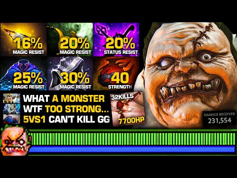 FULL MAGIC RESISTANCE Build Pudge INSANE 230K DMG Received Even 5vs1 CAN'T KILL Him | Pudge Official