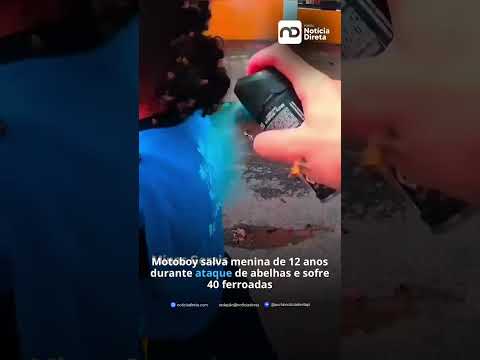 🔵 MINAS GERAIS | Motoboy salva menina de 12 anos durante ataque de abelhas e sofre 40 ferroadas