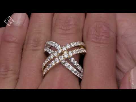 2.50ct Diamond Criss Cross Ring H/Si Quality Set in 18K Two Tone Gold - N4540