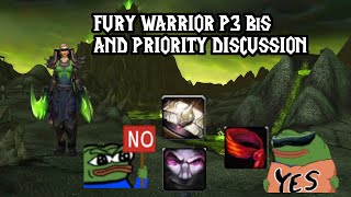 Phase 3 Fury Warrior BiS and Prio Guide - Don&#39;t fall into these traps! | TBC Classic